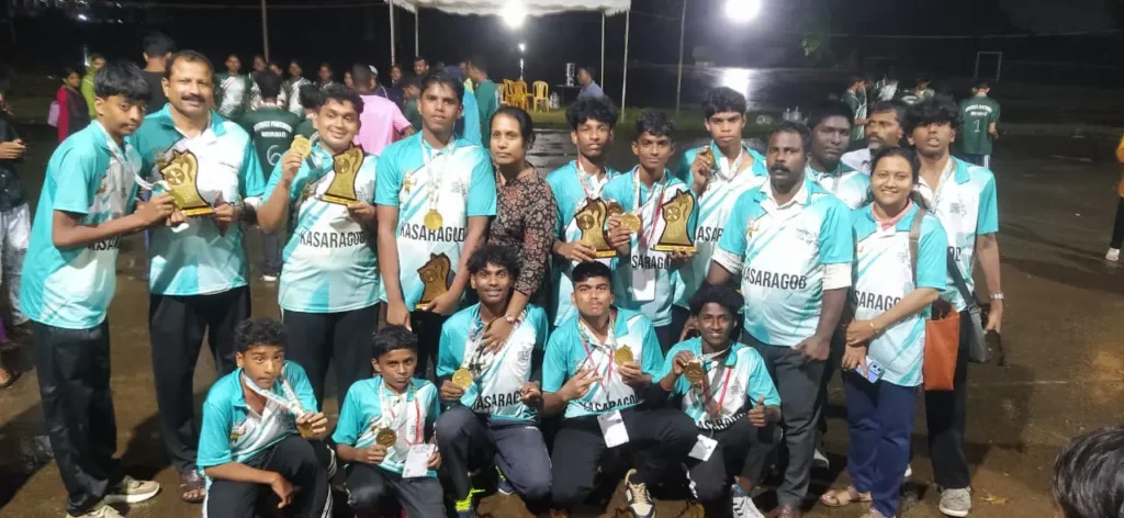 സംസ്ഥാന ഇംഗ്ലൂസീവ് കായികമേളയിൽ ക്രിക്കറ്റ് 14 വയസ്സ് വിഭാഗത്തിൽ കാസർഗോഡിന് സ്വർണ്ണം